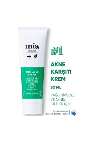 Mia Klinika Akneli Sivilceli ve Yağlı Ciltler İçin Bariyer Güçlendirici Nemlendirici Krem 50 ML