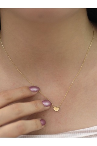 14 Ayar Altın 3 Boyutlu Kalp Kolye Altın