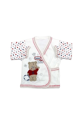 Bombinoo Kırmızı Kırmızı Puanlı Şapkalı Ayıcıklı Yenidoğan Bebek 5 Li Hastane Çıkışı Seti K2273 Kırmızı