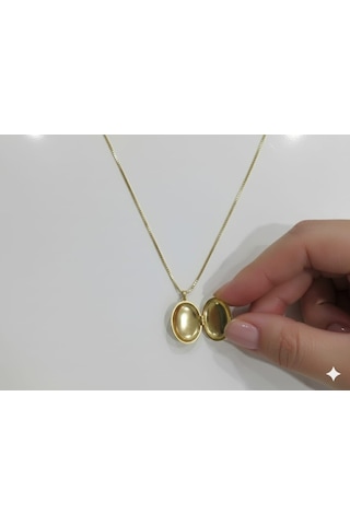 Akfecan Çelik 316l Zirkon Taşlı Içi Açılır Alya Kolye Altın