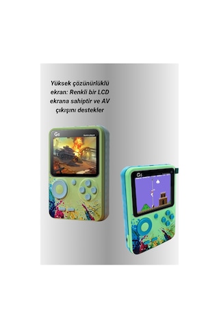G5 - 654 - Game Box Retro Mini Oyun Konsolu 500 - Csmo-tex - Dahili Oyun