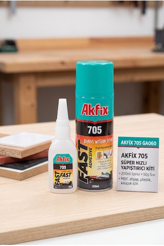 Akfix 705 Hızlı Yapıştırıcı 200 Ml / 50 Gr Aktivatörlü Mdf Kit Ga060 6 Adet