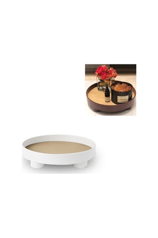 Sones Çok İşlevli Depolama Meyve Tepsisi Bardak Parfüm Enkazı Masaüstü Dekorasyon Tabak Tepsisi Beyaz