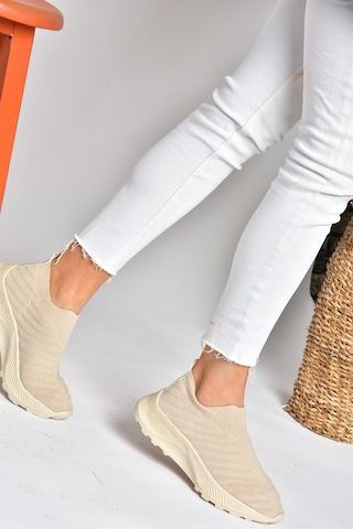 Fox Shoes P239503304 Bej Triko Kumaş Kadın Spor Ayakkabı Sneakers Bej