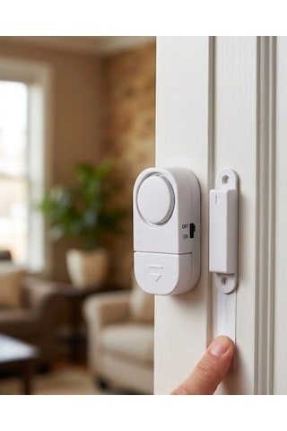 Kapı Alarmı Pencere Sensörü 90 Db Sesli Güvenlik Sistemi Kolay Montajlı