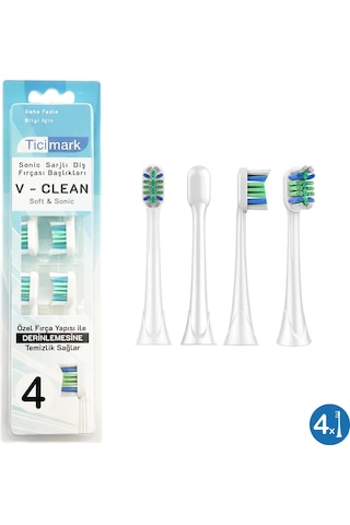 Sonic Flexcare Şarjlı Diş Fırçası Yedek Başlık 4 Adet Philips İle