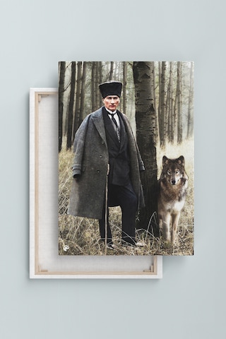 Mustafa Kemal Atatürk Kanvas Tablo Okullara İşyerlerine Uygun  (8 Farklı Ölçü) 70 x 50