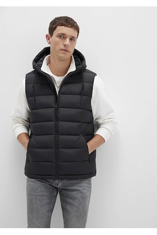 Mavi Kapüşonlu Şişme Siyah Erkek Yelek M0110604-71379 Siyah