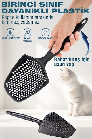 2'li Küçük Delikli Kedi Kumu Eleme Küreği, Ince Dar Aralıklı Pet Tuvalet Temizleme Eleği Süzgeç
