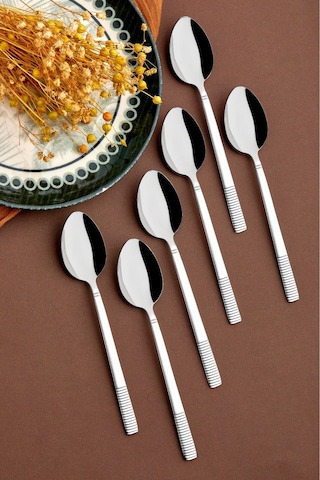 Cooker 6'lı Heybeli Paslanmaz Çelik Tatlı Kaşığı Ckr2166 Çelik