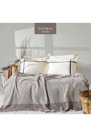 Apricitas Esteban Bordo Pike Takımı Çift Kişilik Bordo Apricitas Esteban Bordo Pike Takımı Çift Kişilik Bordo