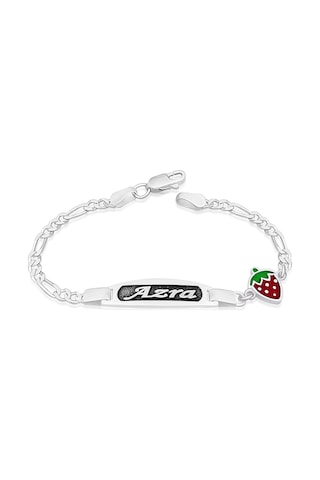 925 Ayar Gümüş Çocuk Ve Bebek İsimli Bileklik Çilek Motifli St265