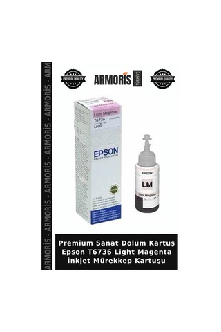 Premium Sanat Dolum Kartuş Epson T6736 Light Magenta İnkjet Mürekkep Kartuşu