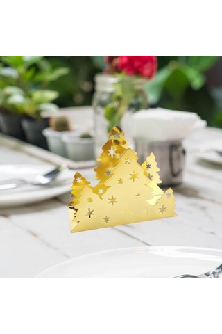 Homyl Mutfak Restoran Otel Için Yılbaşı Peçete Tutucu Altın