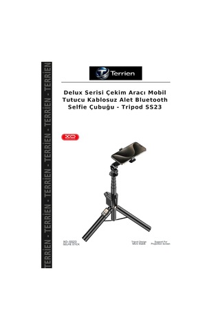 Delux Serisi Çekim Aracı Mobil Tutucu Kablosuz Alet Bluetooth Selfie Çubuğu - Tripod Ss23