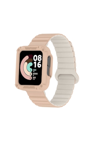 Tuva Teknoloji Xiaomi Redmi Watch 1 Silikon Kordon Krd-105 Strap Kayış-pudra