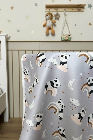 Fluffy Bebek Battaniyesi 70x100 Cm Panda Desen Çok Renkli