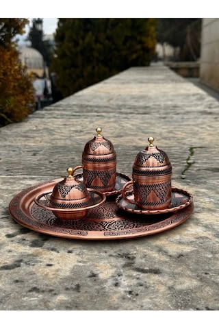 2 Li Kadife Kutulu Lüx Fincan Takımı Kirmızı