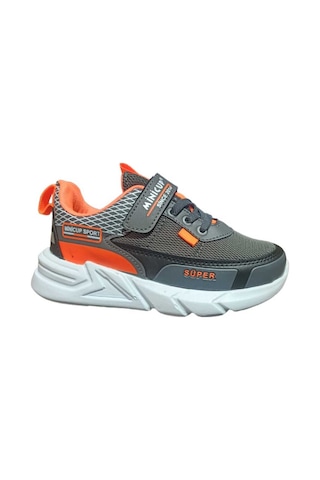 Minicup Füme Orange Kids Sneaker Esnek Rahat Kalıp Kız Çocuk Spor Ayakkabı Tam Kalıp Günlük Ayakkabı Pudra Beyaz - Füme - Turuncu