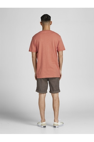 Jack & Jones Jack&jones Blatropic Solid Erkek Turuncu Yuvarlak Yaka Tişört Turuncu