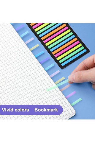 Wezone 300 Adet Işık Renkli Pet Etiketler - Yarı Saydam Yapışkan İşaretleyici, Kitap/doküman Göstergesi, Su Geçirmez, Kolay Kaldırılabilir