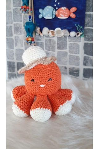 Amigurumi Oyuncak- Oyuncak Ahtapot Turuncu