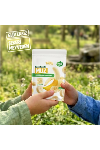 Dondurularak Kurutulmuş Muz 20 G Freeze Dried Meyve Cipsi Çıtır Meyve Kurusu 2 Adet