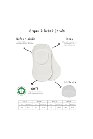 Bistyle 2'li Penye Babet Silikonlu Basic Çorap 30104 Ekru Ekru Ekru