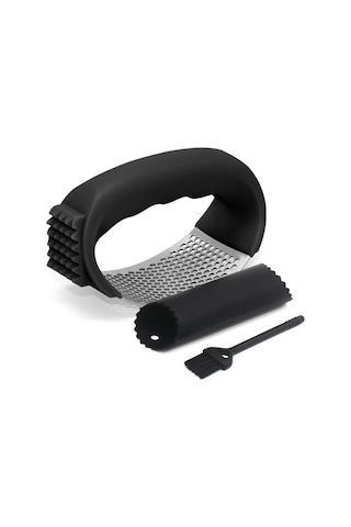 Reedark Evde Kullanıma Uygun Çelik Sarımsak Ezici, Kolay Kullanım, Kompakt Tasarım Ve Dayanıklı Parçalar İçeren Siyah Set Renkli Kutu Siyah