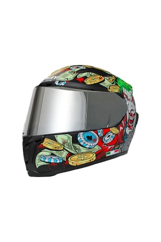 Sway SW 820 Ugly Full Face Gümüş Vizörlü Kask