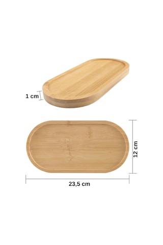1 Adet Bambu Oval Sunum Ve Servis Tepsisi Ahşap Tepsi Yağdanlık Altlığı Diğer