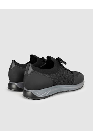 Cabani Siyah Bağcıklı Dokulu Örgü Sneaker Siyah - Neon Yeşil