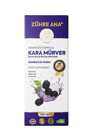 Kara Mürver Sambucus Nigra İçeren Şurup 150 Ml