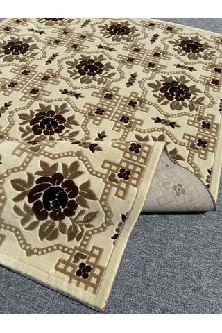 Saray Halı Vizyon 11171 R 150x230 Krem Kahve 4 M2 Halı