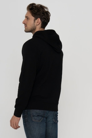Jack & Jones Erkek Logo Baskili Kapüsonlu Sweatshirt - Minder 12214643 Black Koyu Yeşil
