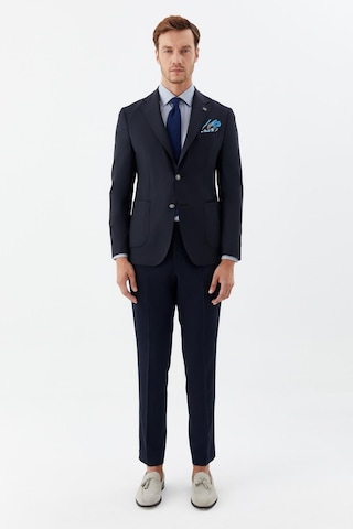 Sabri Özel Erkek Siyah Slim Fit Mono Yaka 6 Drop Yün Karışımlı Astarsız Ceket