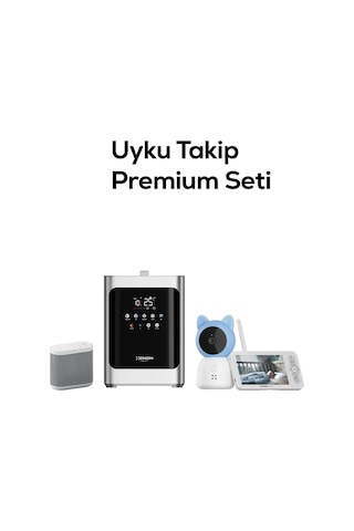 Xenon Smart Uyku Takip Premium Seti 3'lü Monitörlü Mavi Bebek Kamerası 5 İnç, 4.8 L Hava Nemlendirici Ve Beyaz Gürültü Makinesi