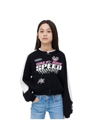 Speed Kız Çocuk Kolej Hırka Siyah
