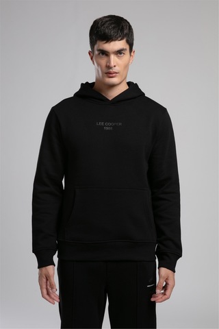 Lee Cooper Videl Erkek Kapüşonlu Sweatshirt Siyah-20991 Siyah