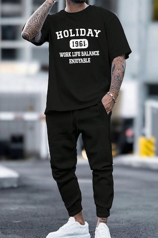 Unisex Holiday 2'li Eşofman Takımı Siyah