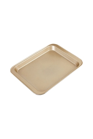 Xurunkeji Kolay Tutuş İçin Uzatılmış Saplı Yapışmaz Fırın Tepsisi, Eşit Pişirmeyi Destekler, Bulaşık Makinesinde Yıkanabilir Altın Altın