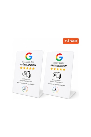 Tapway Premium Nfc Google Değerlendirme Standı 2 Li Paket