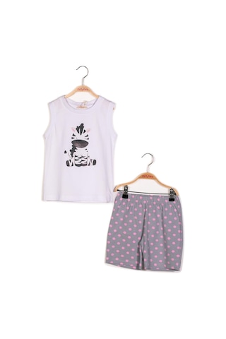 Zeyland Kız Çocuk Zebra Baskılı Atlet Ve Şort Takım Çok Renkli