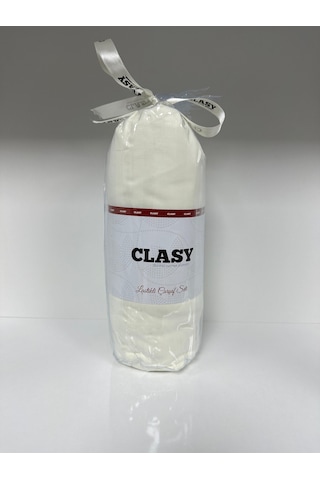 Clasy Ranforce Lastikli Çarşaf Seti Tek Kişilik Fitilli Çizgili Beyaz Çok Renkli