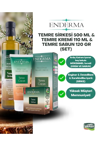 Temre Krem 110ml + Temre Sabun 120gr + Temre Sirkesi 500ml