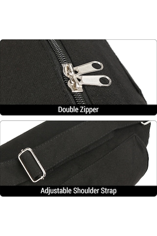 Ranyeek Kanvas Matara Taşıma Çantası - Çok Amaçlı Yoga Aletleri Çantası 69 16 16cm, 300g Siyah