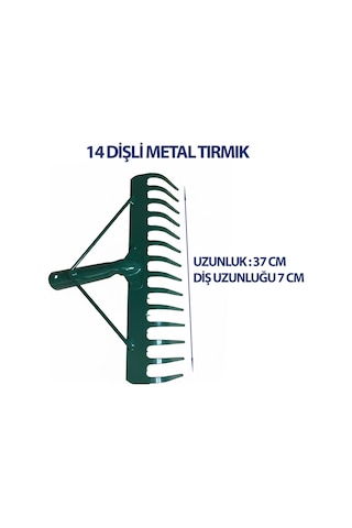 Profesyonel 14 Dişli Metal Tırmık Bahçe Ve Toprak Düzenleme İçin Dayanıklı Model