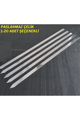 Paslanmaz Krom Çelik Kıyma Kebap Şişi Adana-Urfa-Antep Şiş 12 Adet-Şiş Kabı Hariç