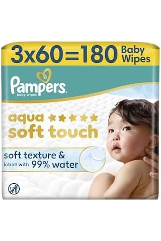 Aqua Soft Touch Bebek Islak Havlu 3 Paket 180 Yaprak