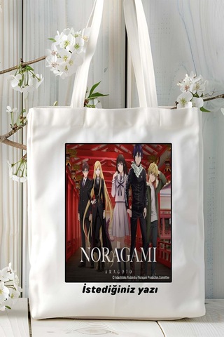 Art Hediye Noragami Baskılı Bez Omuz Çantası Kişiye Özel Model 2 Çok Renkli